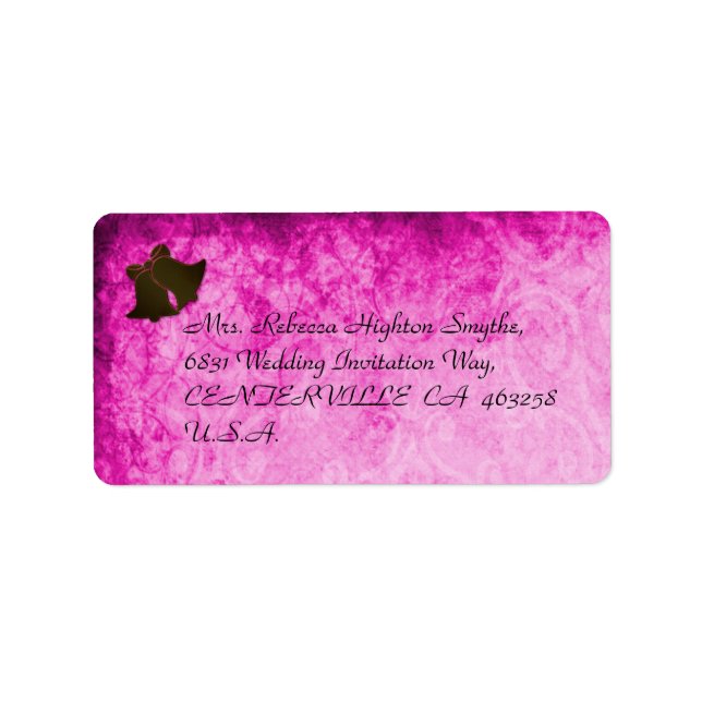 Vintage Pink Wedding Address Labels (Front)