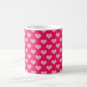 Vintage Pink & White Heart Shape Coffee Mug