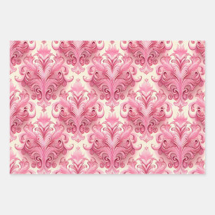 vintage pink wrapping paper sheet