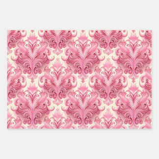 vintage pink wrapping paper sheet