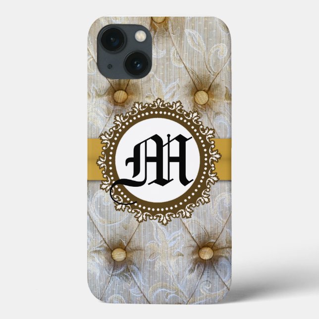 Vintage Pintuck Fabric Monogram IPAD Case (Back)