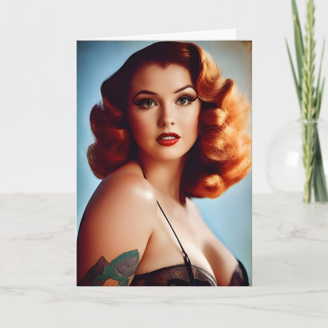 Vintage Pinup Birthday Card (Front)