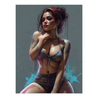 Vintage PinUp Sexy Calendar 2024 Daily Planner US Poster