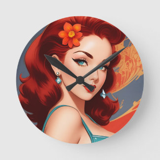 Vintage Pinup Wall Clock