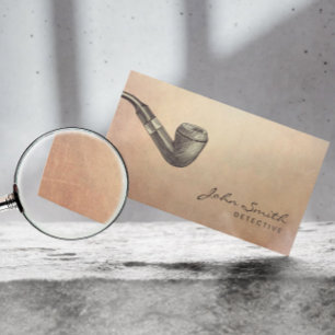 Vintage Pipe Hipster Decetive Business Card