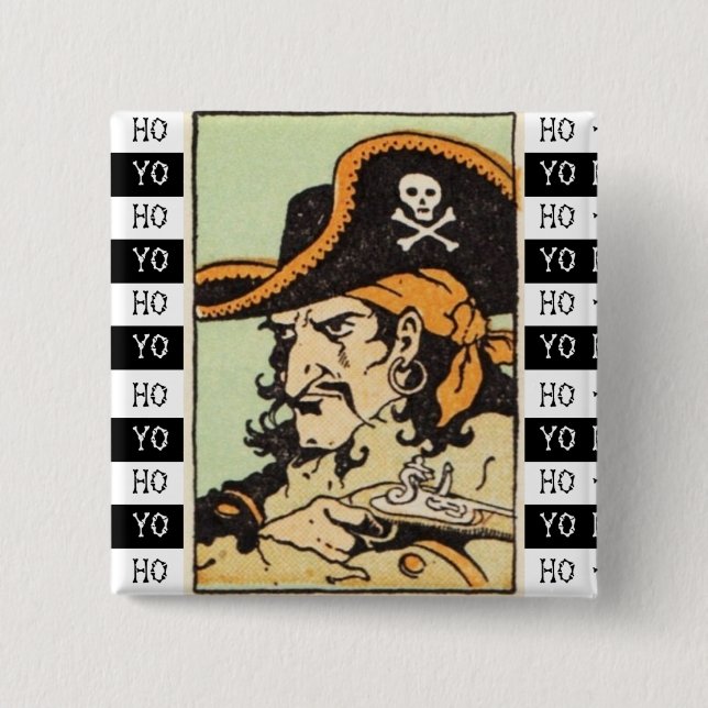 Vintage Pirate 15 Cm Square Badge (Front)