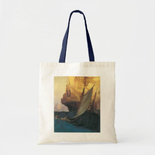 Vintage Pirate, Attack on a Galleon by Howard Pyle Tote Bag