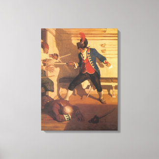 Vintage Pirate Captain, Sword Fight by NC Wyeth Canvas Print