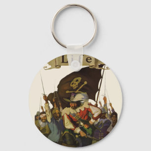 Vintage Pirate Life 1921 illustration Key Ring