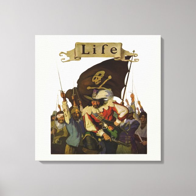 Vintage Pirate Life Wyeth Illustration Canvas Print (Front)
