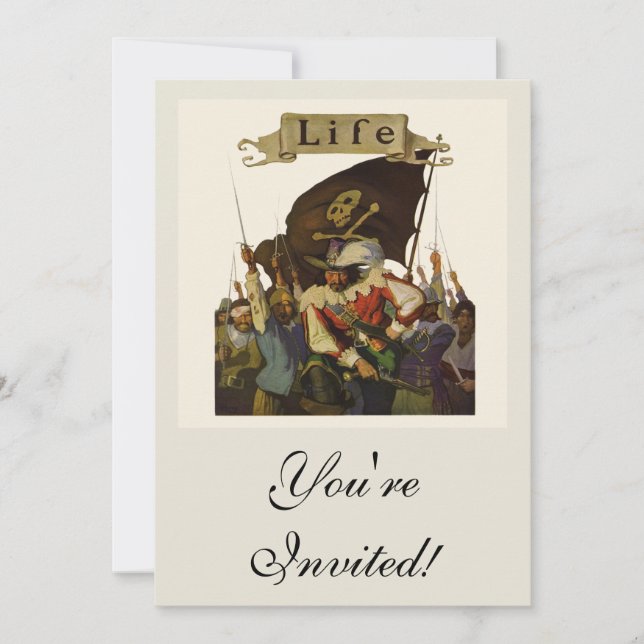 Vintage Pirate Life Wyeth Illustration Invitation (Front)