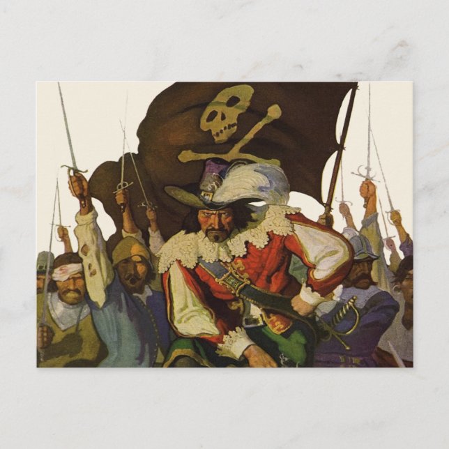 Vintage Pirate Life Wyeth Illustration Postcard (Front)