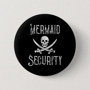 Vintage Pirate Mermaid Security Merman Protectors 6 Cm Round Badge