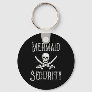 Vintage Pirate Mermaid Security Merman Protectors Key Ring