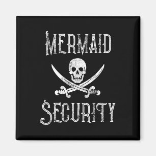 Vintage Pirate Mermaid Security Merman Protectors Magnet