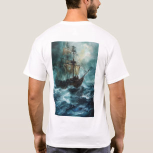 Vintage Pirate Ship Painting   Nautical Art T-Shir T-Shirt