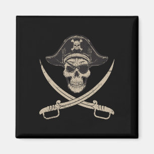 Vintage Pirate Skull And Crossbones Last Minute Ha Magnet