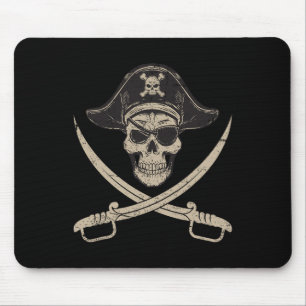 Vintage Pirate Skull And Crossbones Last Minute Ha Mouse Mat