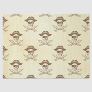 Vintage Pirate Skull and Swords on Cream Decoupage Tissue Paper