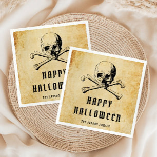 Vintage Pirate Skull & Bones Halloween  Napkin