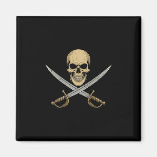 Vintage Pirate Skull Caribbean Cruise Halloween Sk Magnet