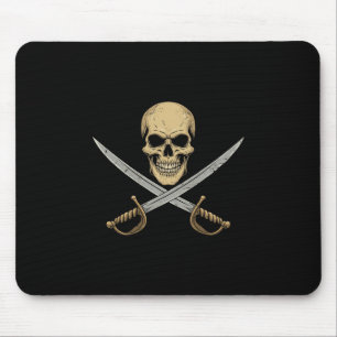 Vintage Pirate Skull Caribbean Cruise Halloween Sk Mouse Mat
