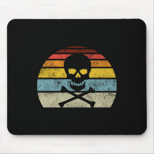 Vintage Pirate Skull Crossbones Flag Retro Style H Mouse Mat
