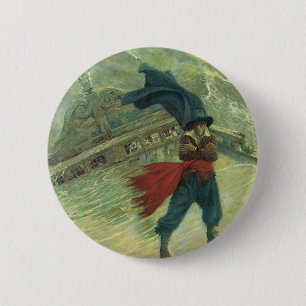 Vintage Pirate, The Flying Dutchman by Howard Pyle 6 Cm Round Badge