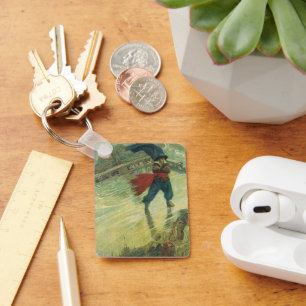 Vintage Pirate, The Flying Dutchman by Howard Pyle Key Ring