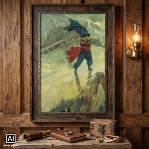 Vintage Pirate, The Flying Dutchman by Howard Pyle Poster