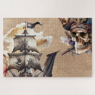 Vintage Pirate Theme Jigsaw Puzzle