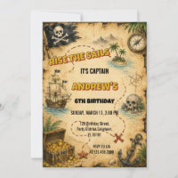Vintage Pirate Treasure Map Boy Birthday