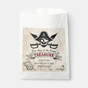 Vintage Pirate Treasure Map Thank you Favour Bags