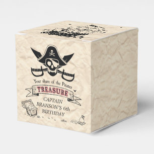Vintage Pirate Treasure Map Thank you Favour Box