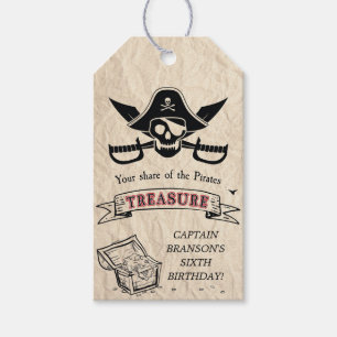 Vintage Pirate Treasure Map Thank you Favour Gift Tags