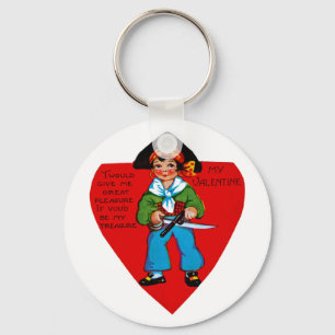 Vintage Pirate Valentine Key Ring