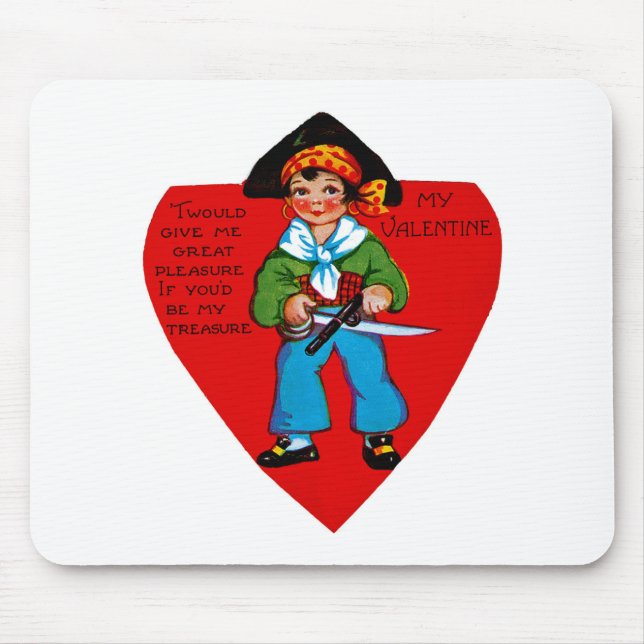 Vintage Pirate Valentine Mouse Mat (Front)