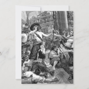 Vintage Pirates, Adult Birthday Party Invitation