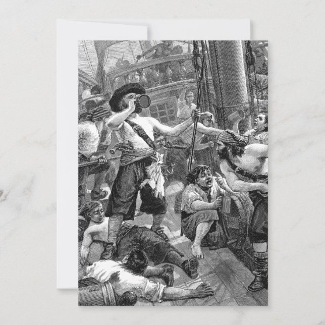 Vintage Pirates, Adult Birthday Party Invitation (Front)