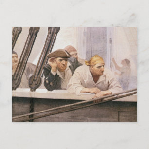 Vintage Pirates Brig Covenant in a Fog by NC Wyeth Postcard