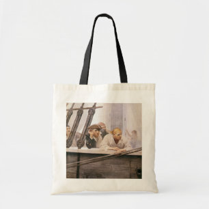 Vintage Pirates Brig Covenant in a Fog by NC Wyeth Tote Bag