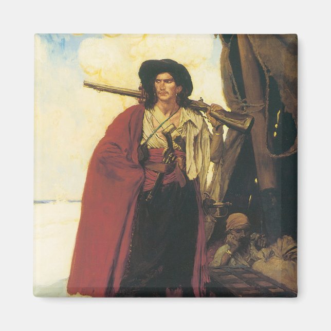 Vintage Pirates Buccaneer was a Picturesque Fellow Magnet (Front)