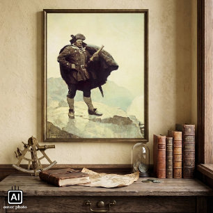 Vintage Pirates, Captain Bill Bones by NC Wyeth Poster