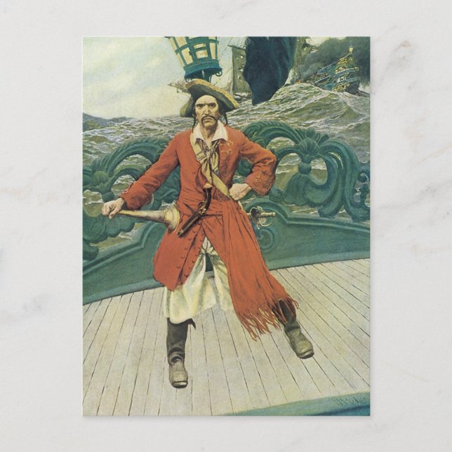 Vintage Pirates, Captain Keitt by Howard Pyle Postcard (Front)