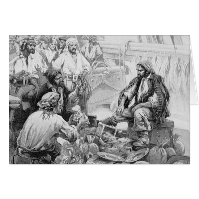 Vintage Pirates Counting their Treasures and Loot (Front Horizontal)