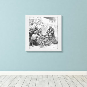 Vintage Pirates Counting their Treasures and Loot Canvas Print