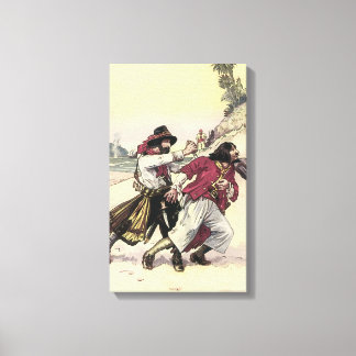 Vintage Pirates, Duel till the Death on the Beach Canvas Print