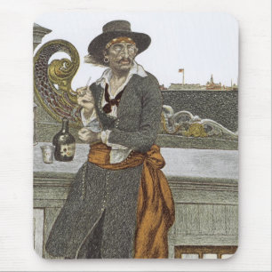 Vintage Pirates, Kidd on Deck of Adventure Galley Mouse Mat