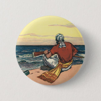 Vintage Pirates, Marooned on a Deserted Island 6 Cm Round Badge