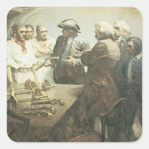 Vintage Pirates, Preparing for Mutiny by NC Wyeth Square Sticker